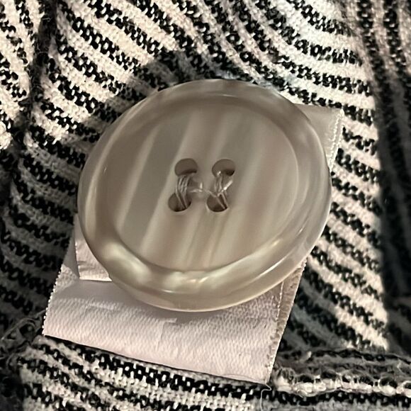 Max Studio Women's Jacket Linen Blend Large Black White Cardigan Lagenlook - Picture 9 of 10